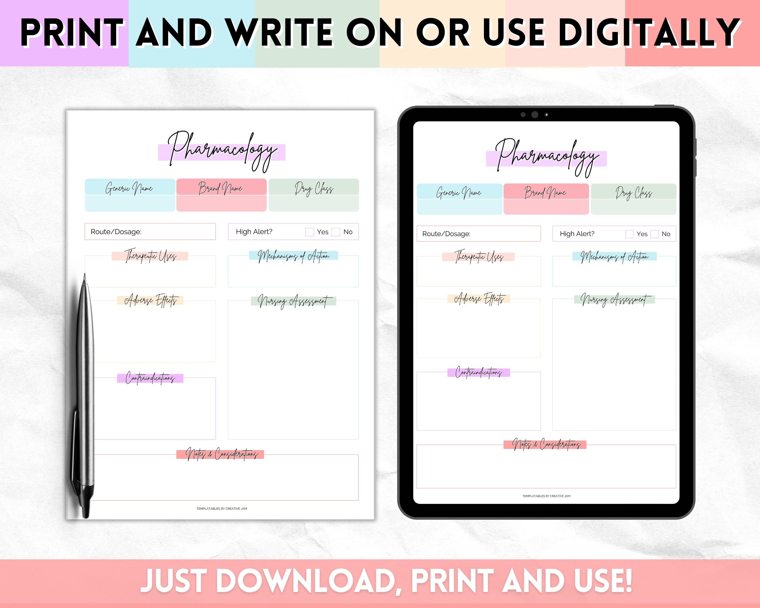 Nursing Notes BUNDLE, Printable Nurse Student Study Guide, Concept Map ...