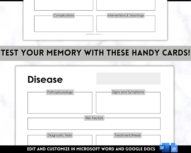 EDITABLE Nursing Patho Disease Template, Pathophysiology, Nurse Study ...