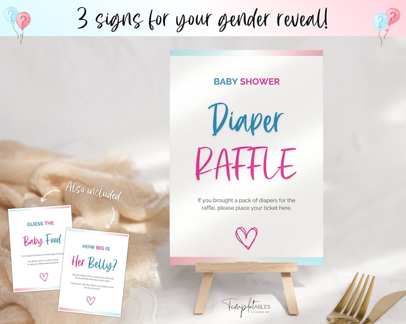 Gender Reveal Games Bundle, Gender Reveal Party, Baby Announcement