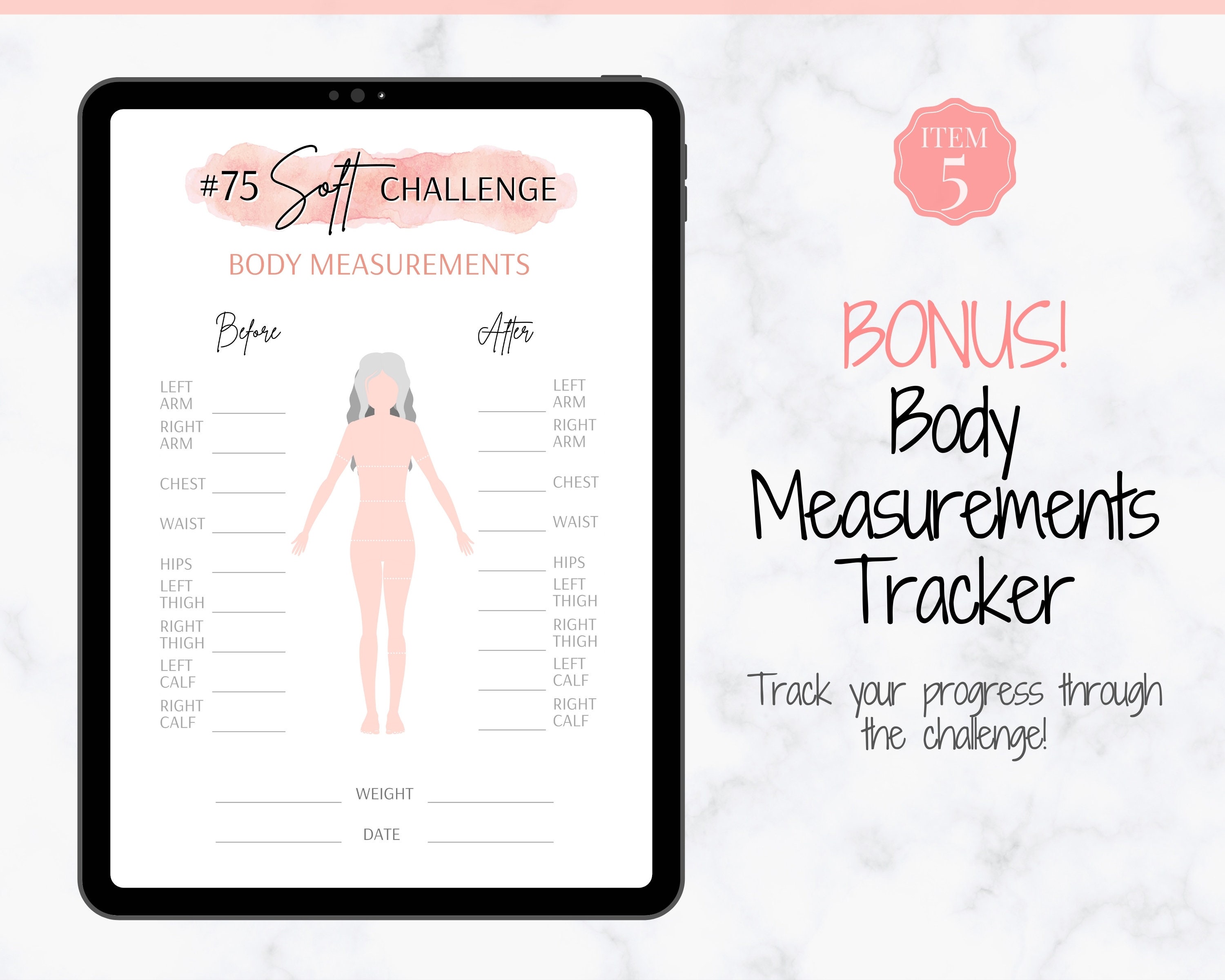 75 SOFT Challenge Tracker 75soft Printable 75Soft Easier Etsy