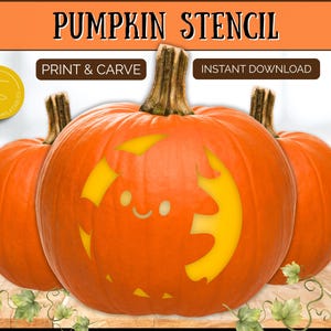 GHOST Pumpkin Stencil, Printable Pumpkin Carving Stencil for Halloween Decor, Jack o lantern Stencil Template, Printable Fun Signs & Crafts