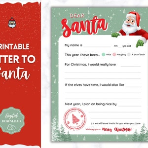 Carta a Papá Noel, lista de deseos navideños para niños para imprimir, carta a Papá Noel, carta a Papá Noel, días festivos, correo del Polo Norte, lista de buenos deseos