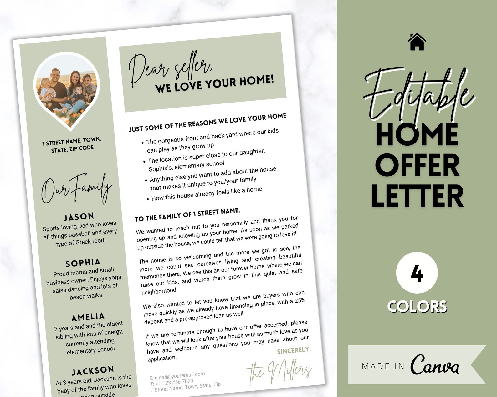 EDITABLE Home Offer Letter Template Letter to Seller Buyer Etsy UK
