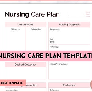 Nursing Care Plan Template, Printable Nursing Notes Assessment, Nursing School Notes & Study Guide, Report Sheet, Brain, Student Cheat Sheet