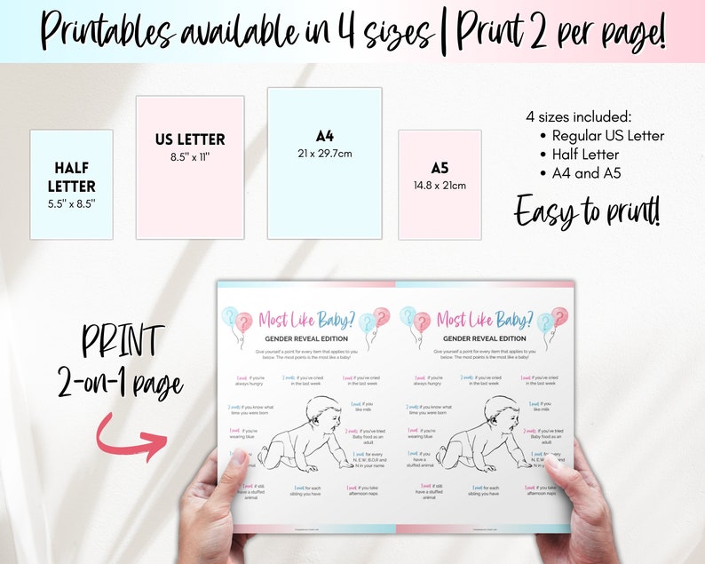 Gender Reveal Games Bundle, Gender Reveal Party, Baby Announcement