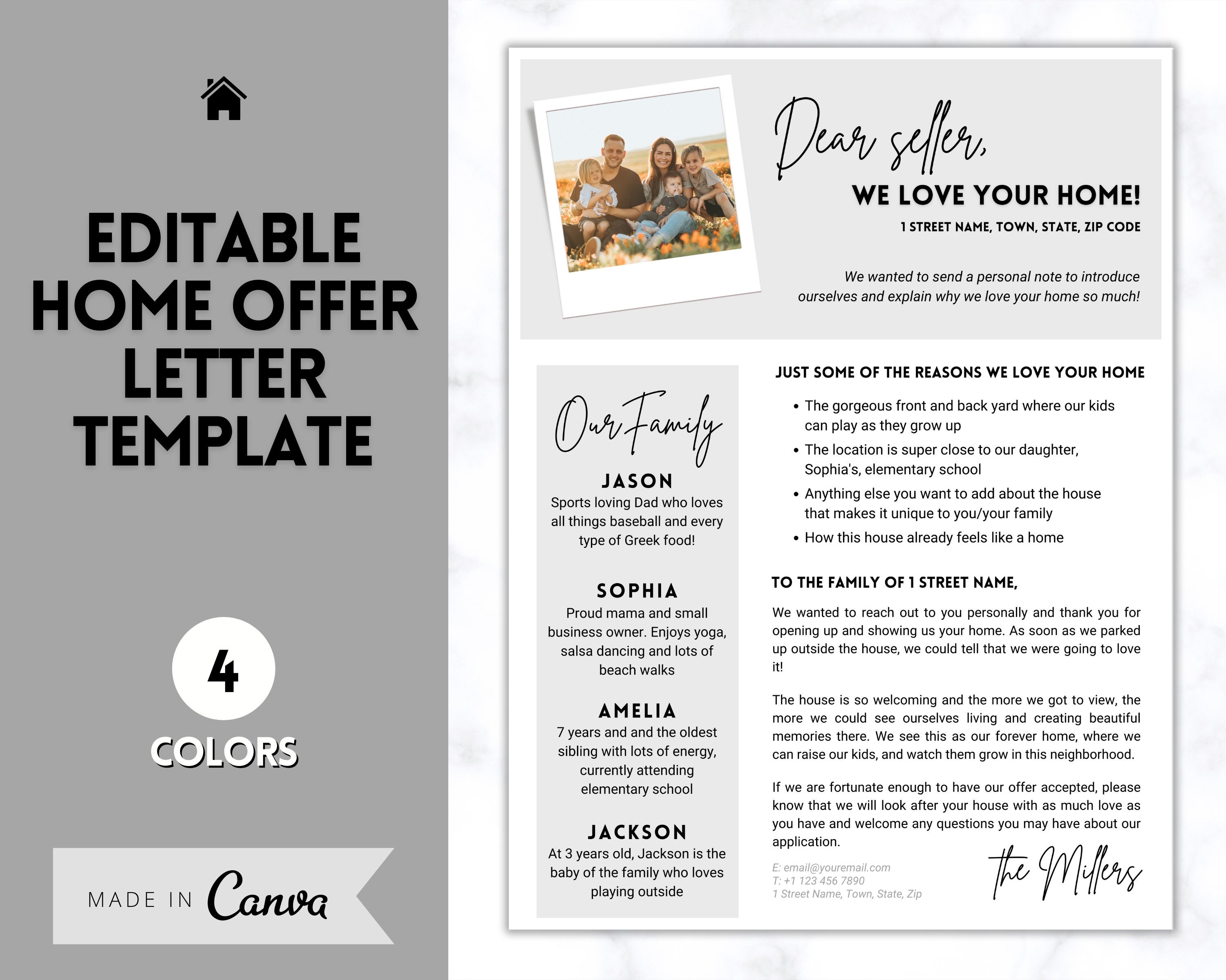 Home Offer Letter Template EDITABLE Letter To Seller Buyer Or Offer 