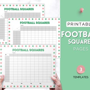 Printable Football Squares, 2023 Superbowl Game, Football Betting Games, Super bowl squares, football fundraiser, board game, 4 colors