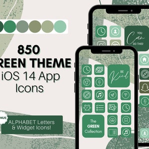 Green Theme iOS 14 App Icons, 850 Neutral Aesthetic iPhone App Icons,  Home Screen Icon & Widget, App Icon Covers, App Pack, Tropical Nature