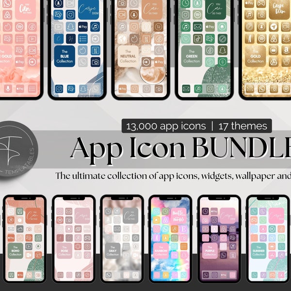 Ios 14 Icons Blue Etsy