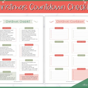 Christmas Countdown Checklist, Christmas Planner Printable, Holiday Planner Kit, Xmas Calendar, Organizer Binder, To Do List, Journal image 1