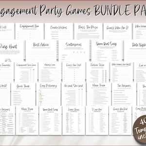 Engagement Party Games Bundle! 40 Printable Engagement Games, Fun Fiance games, Bling hunt, couples shower, engaged couple, signs, decor
