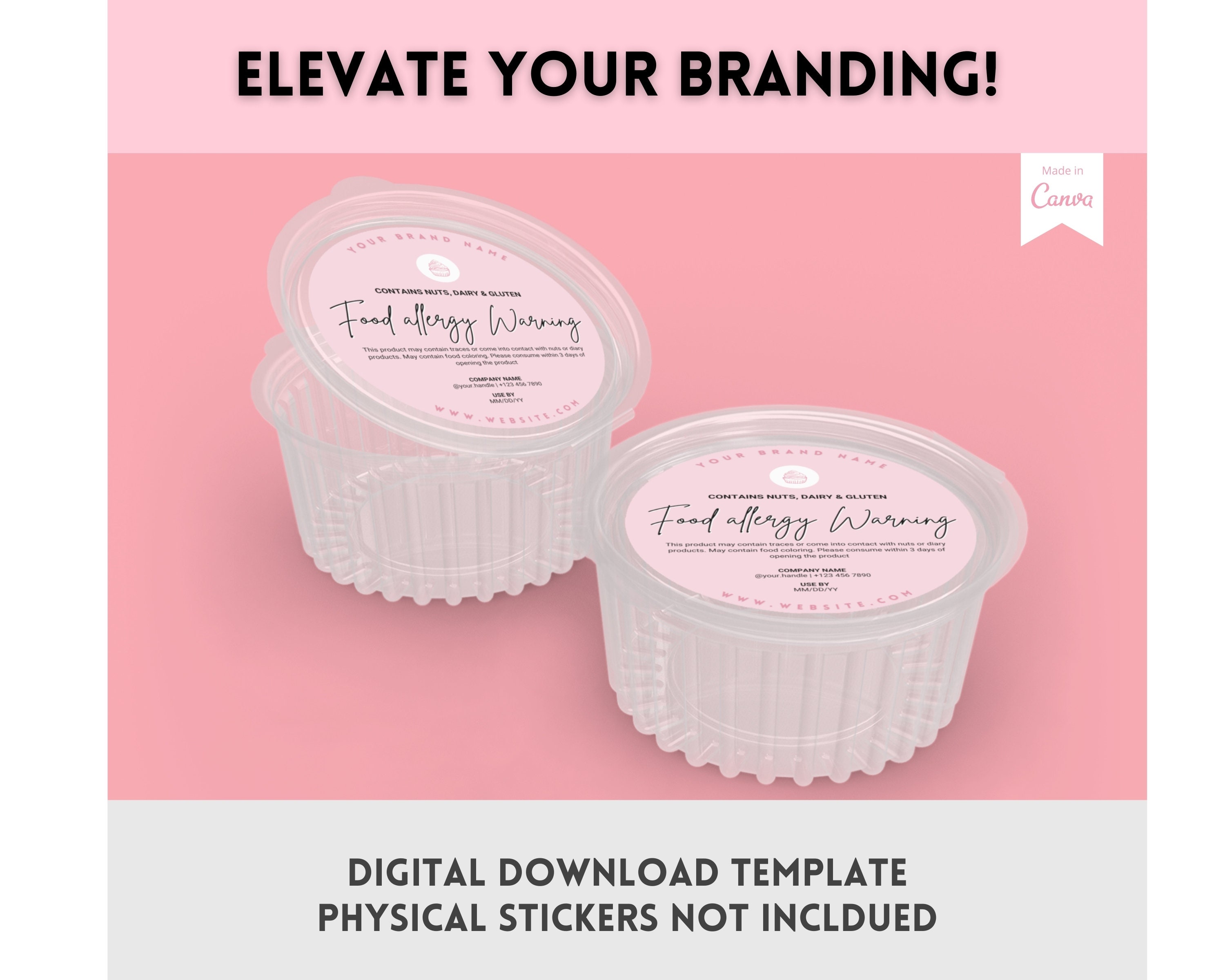 EDITABLE Allergy Label Template Allergen Label Allergy | Etsy