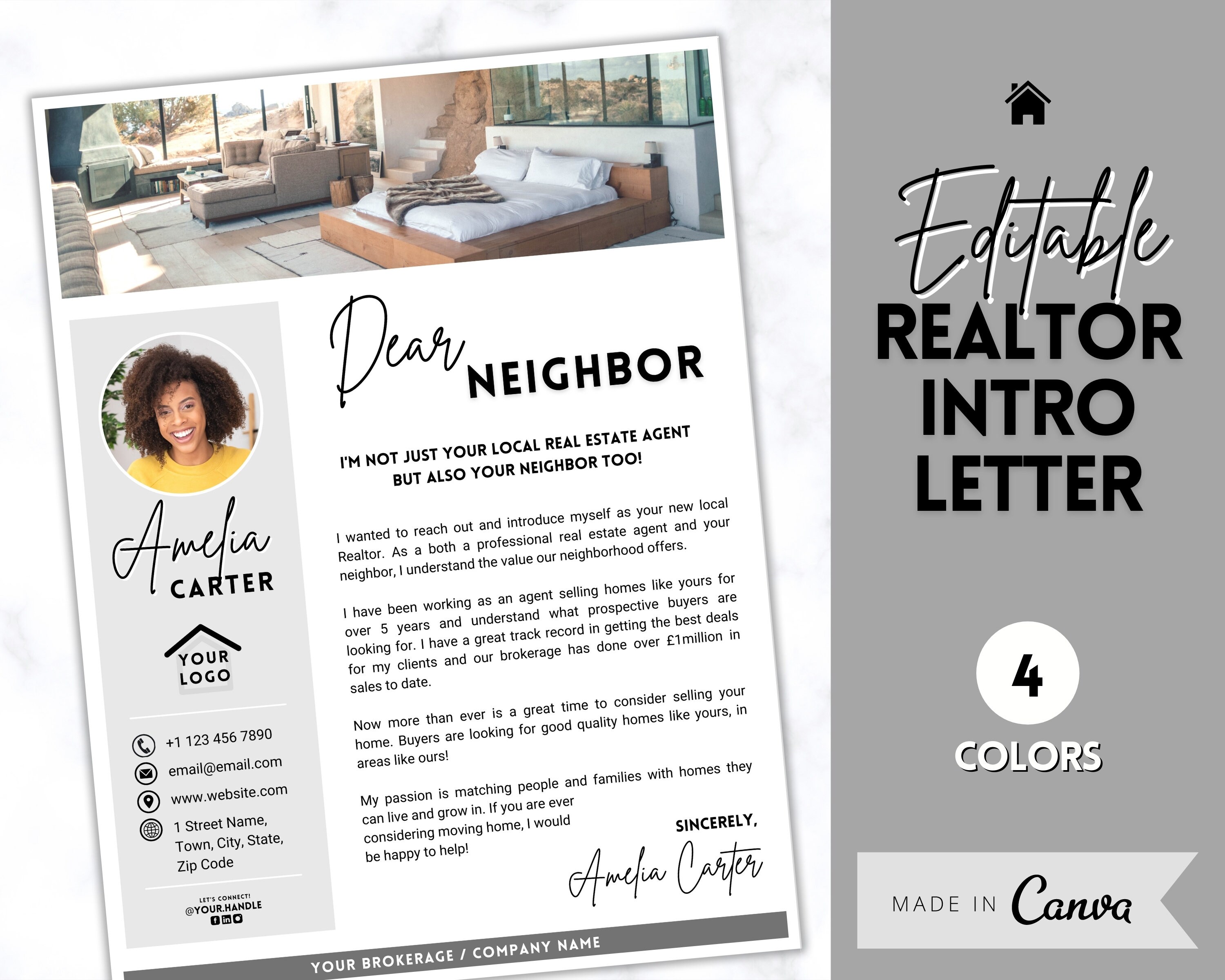 New Agent Introduction Letter Real Estate Agent Template Etsy