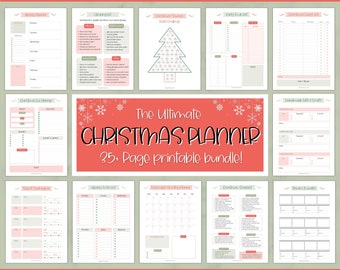 Christmas Planner Printable. 35+ pg Holiday Planner Kit, Xmas Gift Planner, Party Organizer Binder, To Do List, Budget Journal, Food Menu
