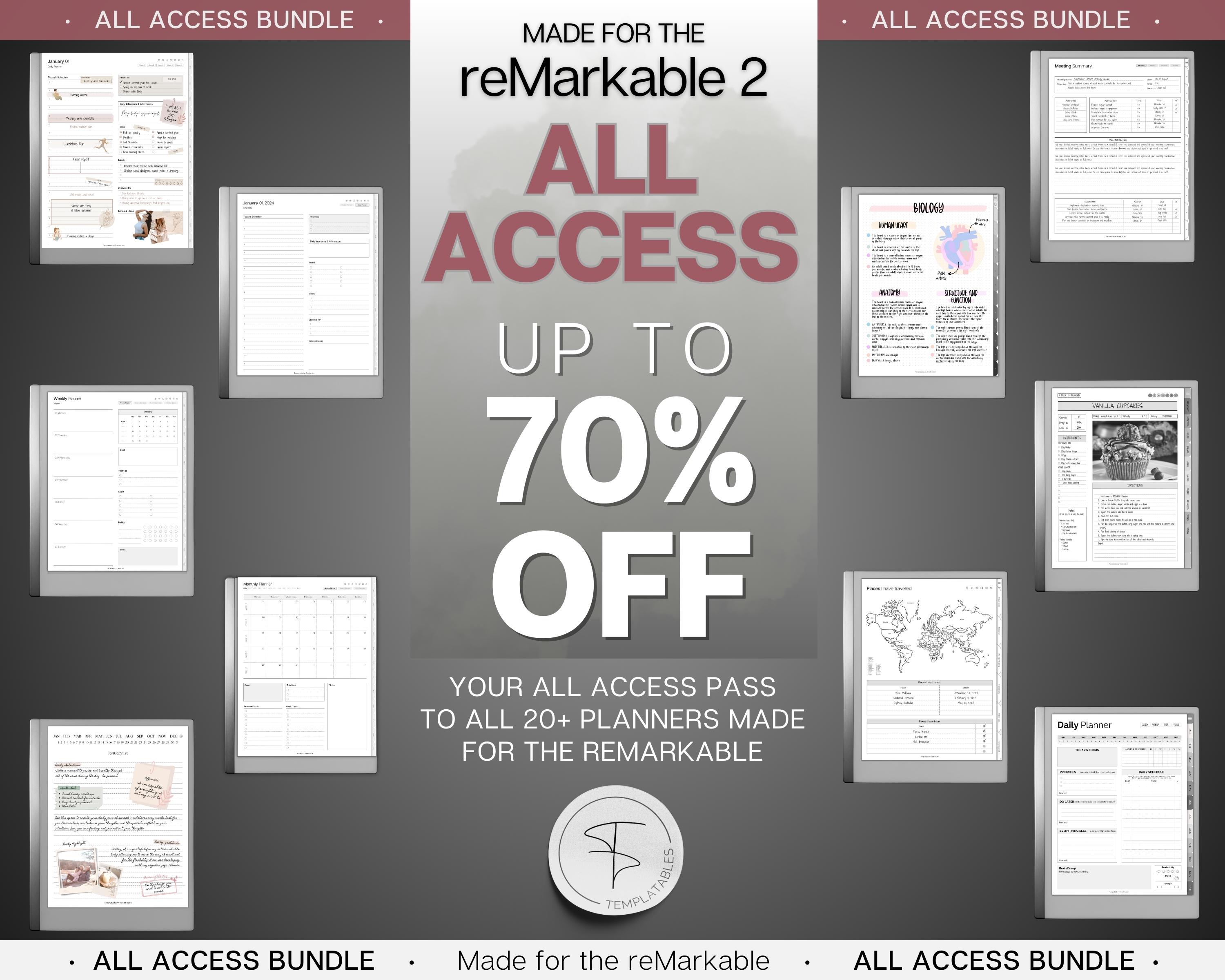 PLANNER BUNDLE for Remarkable 2 | 2026 Daily Planner, Digital to Do ...