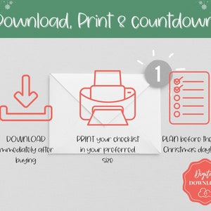 Christmas Countdown Checklist, Christmas Planner Printable, Holiday Planner Kit, Xmas Calendar, Organizer Binder, To Do List, Journal image 9