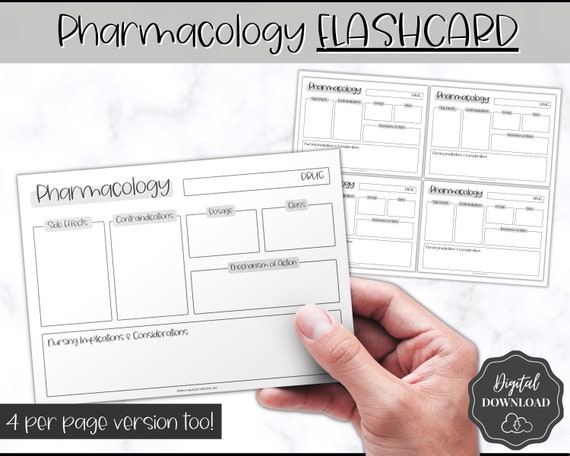 Drug Card Template Nursing Pharmacology Printable Nursing - Etsy