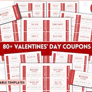 Livre de coupons d'amour de la Saint-Valentin, livre de coupons de bricolage modifiable pour lui, coupons d'amour imprimables pour elle, couples, anniversaire, cadeau d'anniversaire, lui elle