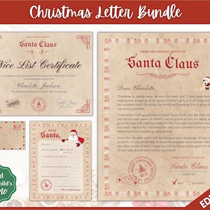 Carta de Papá Noel, Certificado de lista de buenos, Carta a Papá Noel, Imprimibles para niños, Papá Noel, Querido Papá Noel, Correo del Polo Norte