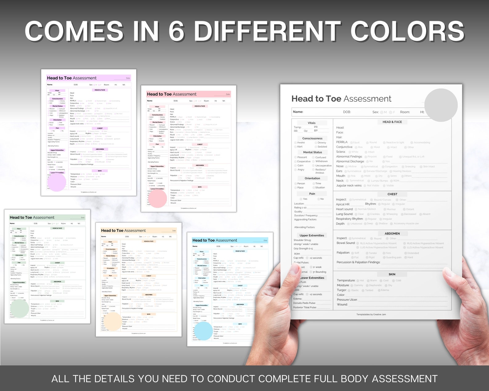 Nurse Head to Toe Assessment Sheet, Head-to-toe Assessment Guide ...