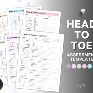 Nurse head to toe Assessment Sheet, Head-to-toe Assessment Guide,  Nursing Study Guide, Nurse Report, Nursing Student Notes, Nclex Care Plan