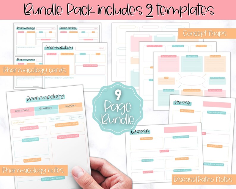 Nursing Student Notes BUNDLE Printable Nurse Study Guide Etsy
