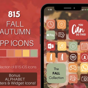 Fall Theme iOS 14 App Icons, 815 Autumn iPhone App Icons, Fall Aesthetic Home Screen Icon & Widget, App Icons, App Icon Covers, App Pack