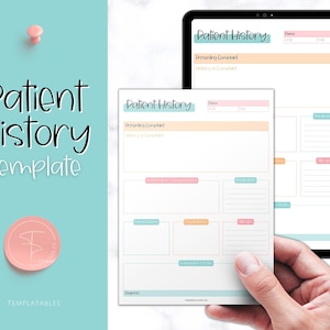 Patient History Sheet, Printable Medical History Patient Report Sheet, Nursing School, Medical Student, Assessment Template, US Letter