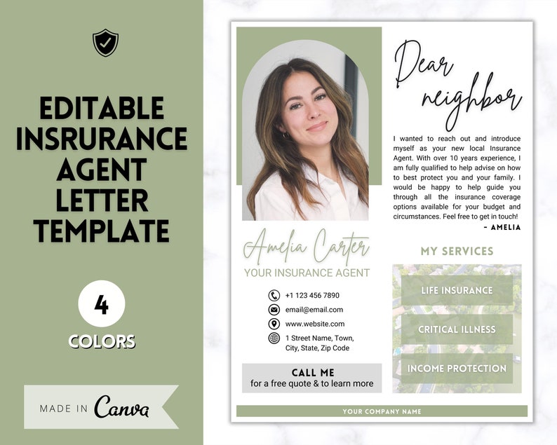 Insurance Agent Introduction Flyer Template Life Insurance - Etsy