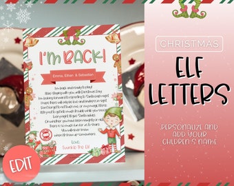 Elf Arrival Letter BUNDLE, EDITABLE Elf Letters, Elf Goodbye Letter , Elf Welcome Letter, Elf Return, Elf is Back, Christmas Elf Kit