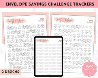 10k Envelope Challenge, 10000 Savings Tracker Printable, 100 Envelopes Save, Budget Cash Envelope, 100 day challenge, Money Saving Finance