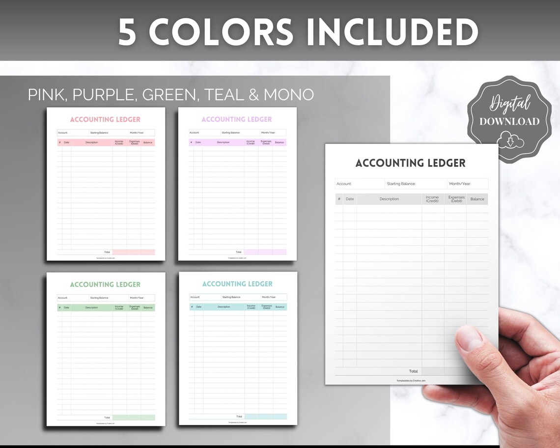 Printable Rental Bookkeeping Printable Accounting Ledger, Business Ledger Book, Accounting Template ...