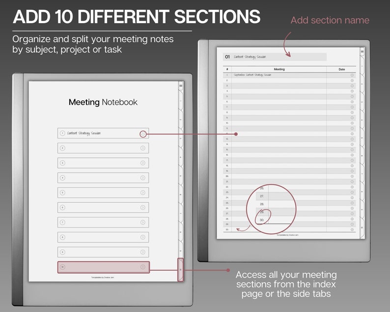 Template for Remarkable 2, Digital Meeting Minutes, Meeting Agenda ...