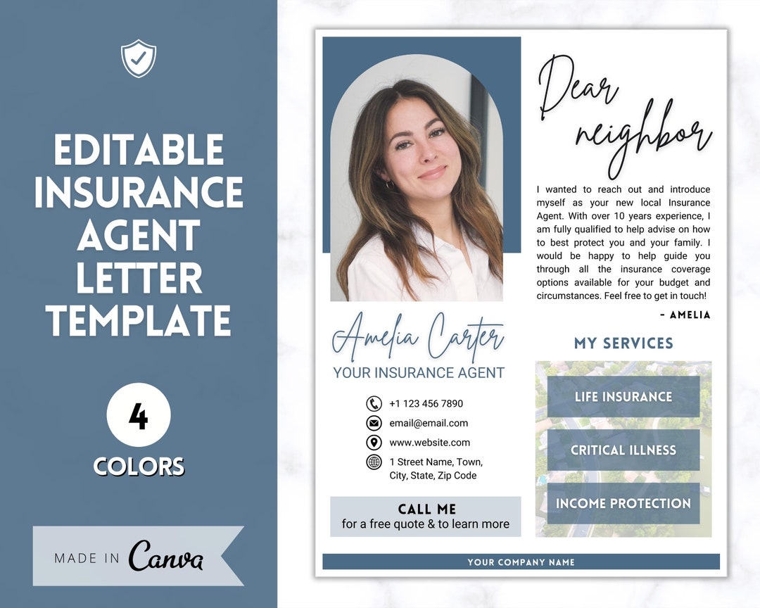 Insurance Agent Introduction Flyer Template, Life Insurance, Mortgage