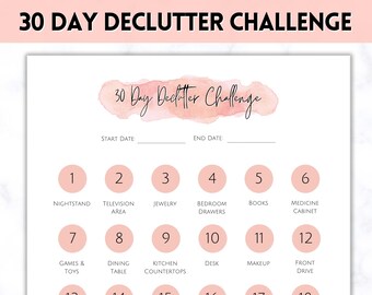 Declutter Checklist, 30 Day Challenge Printable, Cleaning Planner Schedule, De clutter your home, Spring Clean, Home Cleaning, Organization