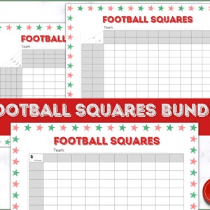Printable Football Squares, 2023 Superbowl Game, Football Betting Games, Super bowl squares, football fundraiser, board game, 4 colors