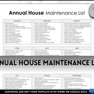 Home Maintenance Calendar - Etsy