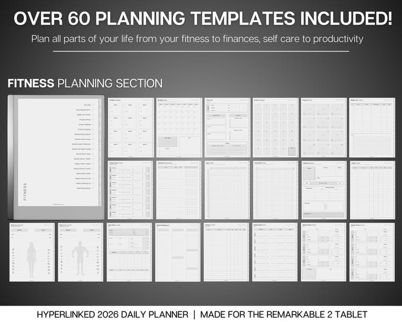 2026 Daily Planner for Remarkable 2, Digital Planner, Hyperlinked ...