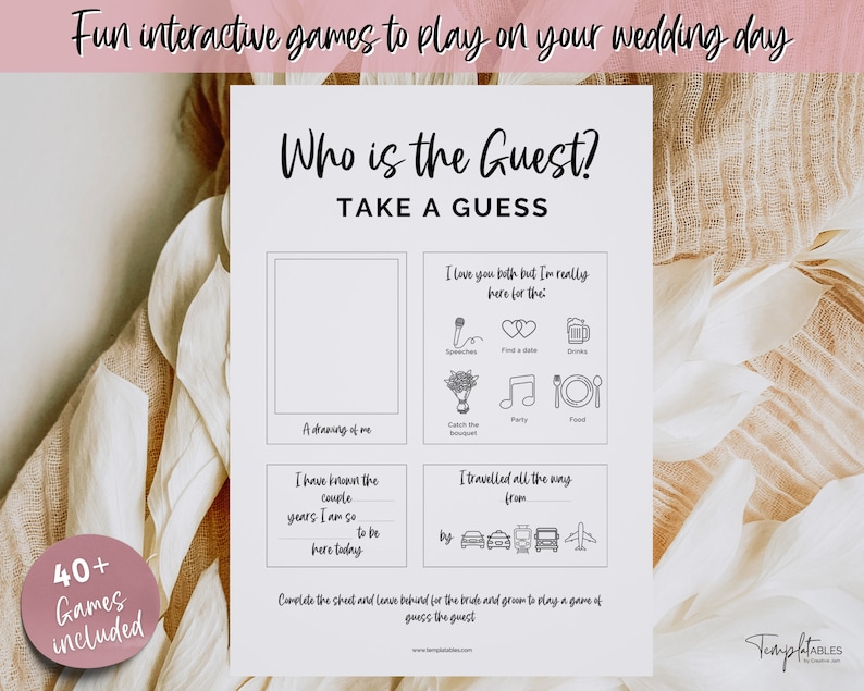 Wedding Games BUNDLE, 40 Wedding Table Games, Reception Party Games, I Spy Wedding Game, Crossword, Advice, Ice Breaker, Printable Games image 4