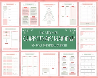 Printable Christmas Planner, 35+ pg Holiday Planner Kit, Xmas Gift Planner, Party Organizer Binder, To Do List, Budget Journal, Food Menu