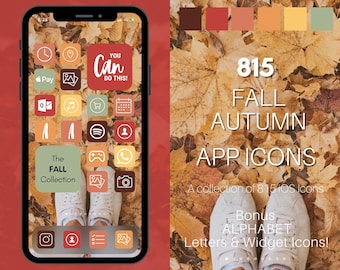Tema autunnale Icone app iOS 14, 815 icone app iPhone autunnali, widget e icone schermata iniziale estetica autunnale, Icone app, Copertine icone app, Pacchetto app