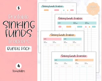 Sinking Funds Tracker BUNDLE, Printable Savings Trackers, Saving Money Plan, Finance Planner, Budget Planner, Expense Tracker, Bill Tracker