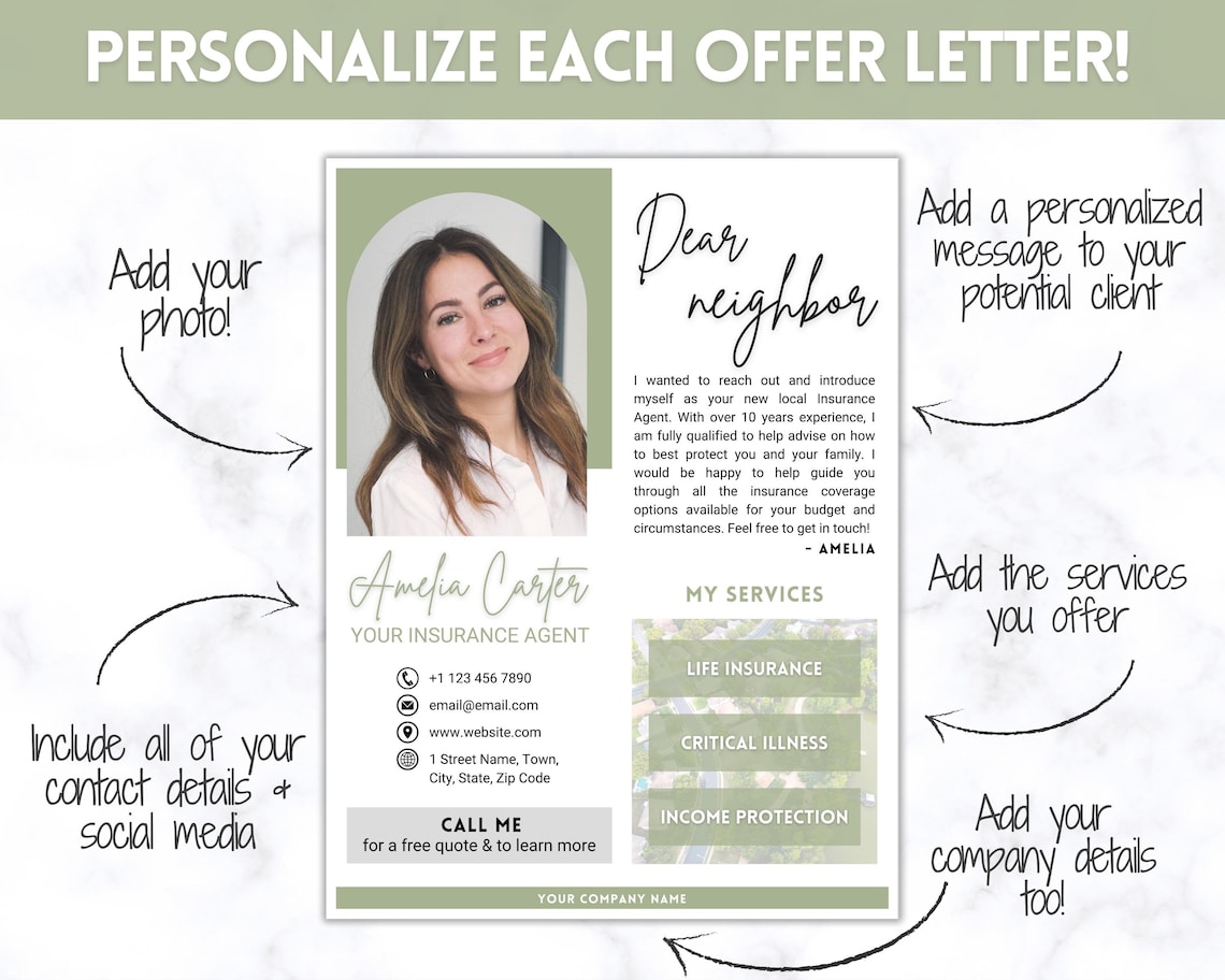 Insurance Agent Introduction Flyer Template Life Insurance - Etsy