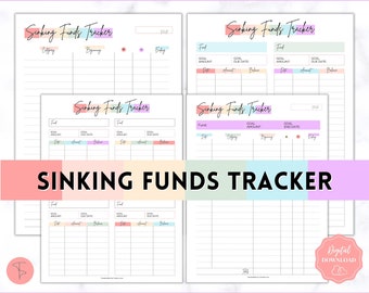 Sinking Funds Tracker BUNDLE, Printable Savings Trackers, Saving Money Plan, Finance Planner, Budget Planner, Expense Tracker, Bill Tracker