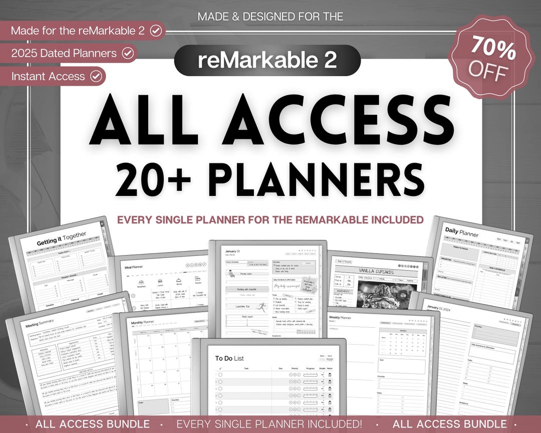 PLANNER BUNDLE for Remarkable 2 | 2026 Daily Planner, Digital to Do ...