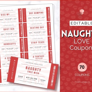 Sex Coupons, 70 Naughty Coupon Book, Sexy Coupons Coupon Book, Kinky Valentines Gift for him or her, Adult Love Coupon Book, Anniversary image 9