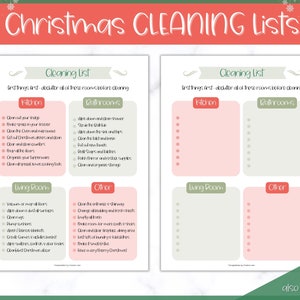 Christmas Cleaning Checklist, Printable Cleaning Planner, House Chores Schedule, Clean Home Routine, Xmas Countdown Planner, Organizer