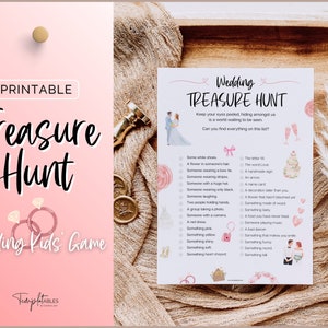 Wedding Scavenger hunt for kids, Wedding Table Games, Treasure Hunt for Kids Wedding Table, I spy, Activity Game for kids, Kids Wedding Game