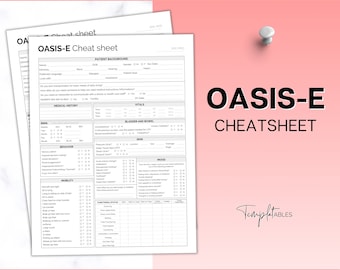 OASIS-E Cheatsheet, Oasis Home Health Nurse Template, Nurse Report Sheet, Nurse Brain, Caregiver Planner, SOC, Nurse Visit