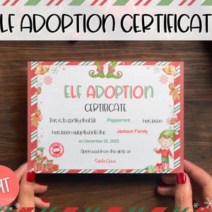 EDITABLE Elf Adoption Certificate, Elf Welcome Kit, Elf Arrival Letter, Elf Letters, Elf is back, Elf Arrival, Christmas Kids Elf printable
